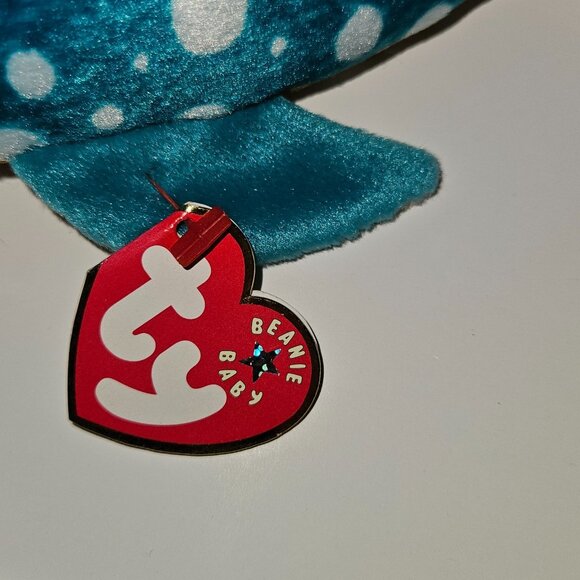 Ty Beanie Babies Poseidon Whale Shark Plush 7" Stuffed Animal Toy 2001 w/ TAG - Picture 7 of 9